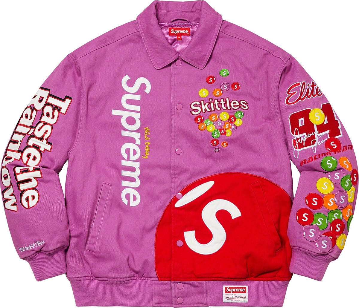 Supreme®/Skittles®/<wbr>Mitchell & Ness® Varsity Jacket view 8